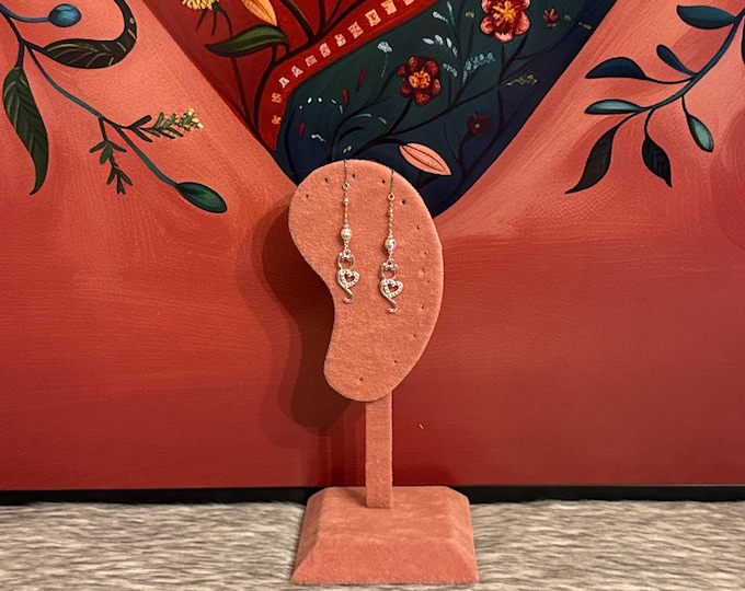 kitten heart earrings