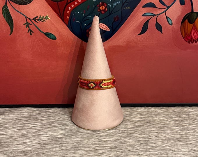 Leather bracelets with fabric