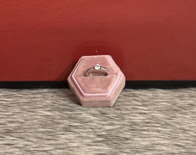 Solitaire promise or engagement ring, size 6.5
