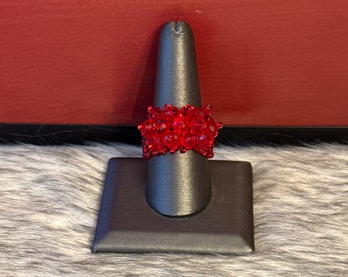 Huichol crystal ring