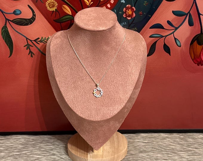 necklace with multicolored eye pendant