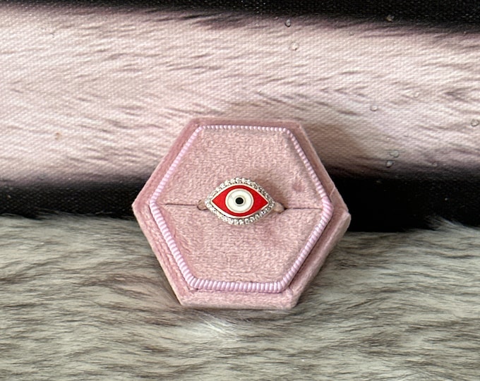 Eye ring in 925 silver size 7 and 8.5