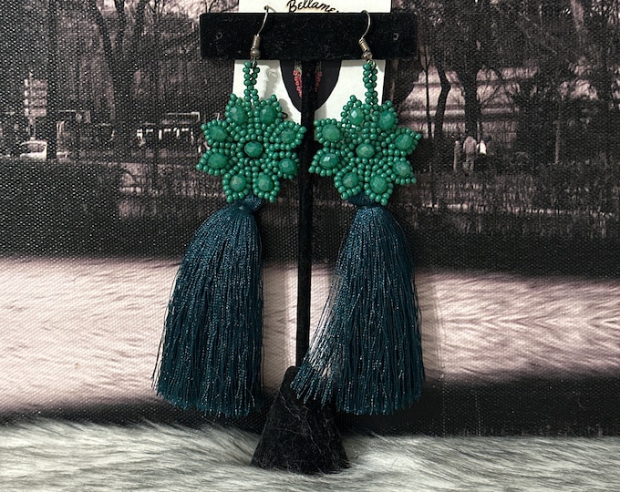 Handmade crystal and bead earrings