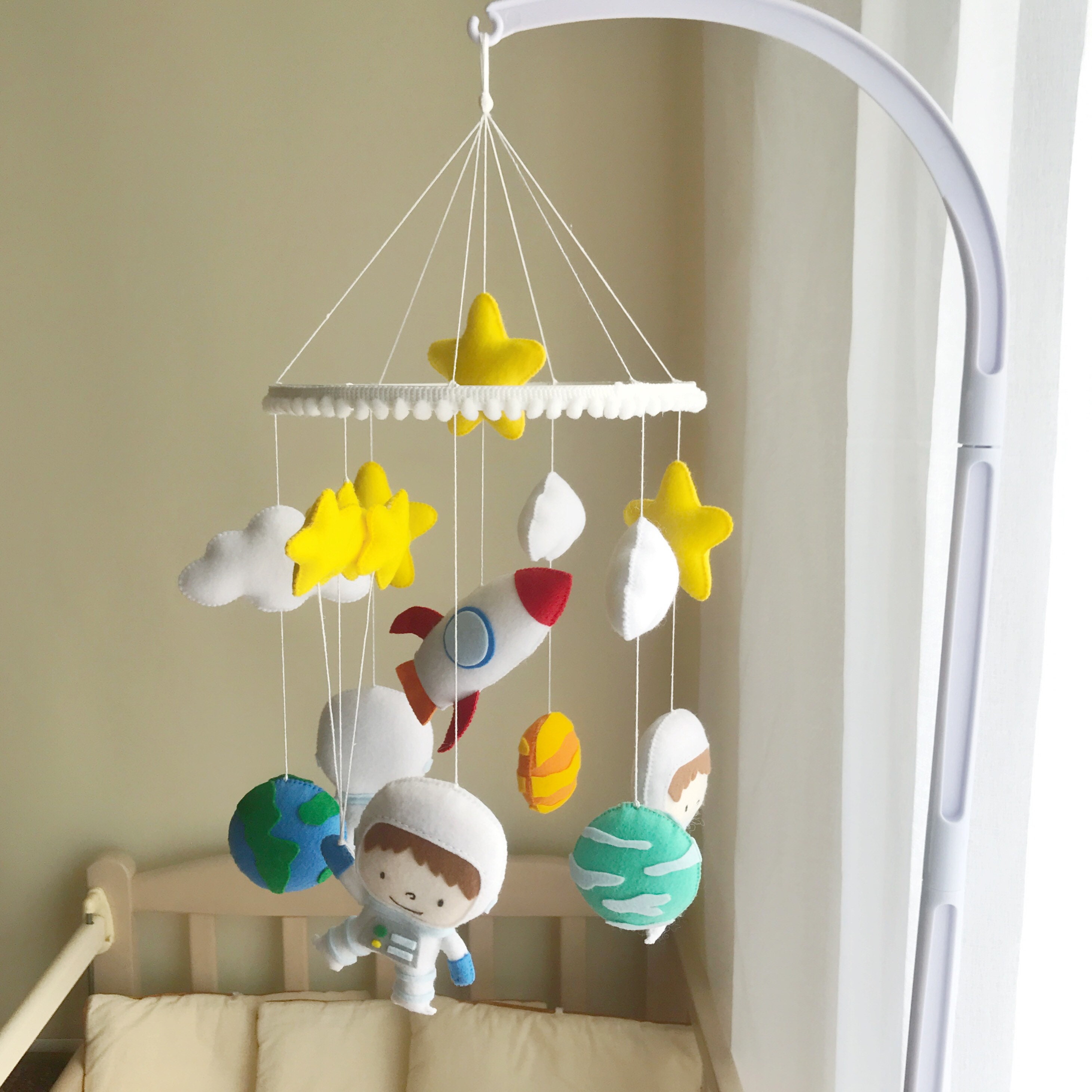 Space baby crib mobile with astronauts rockets and Etsy
