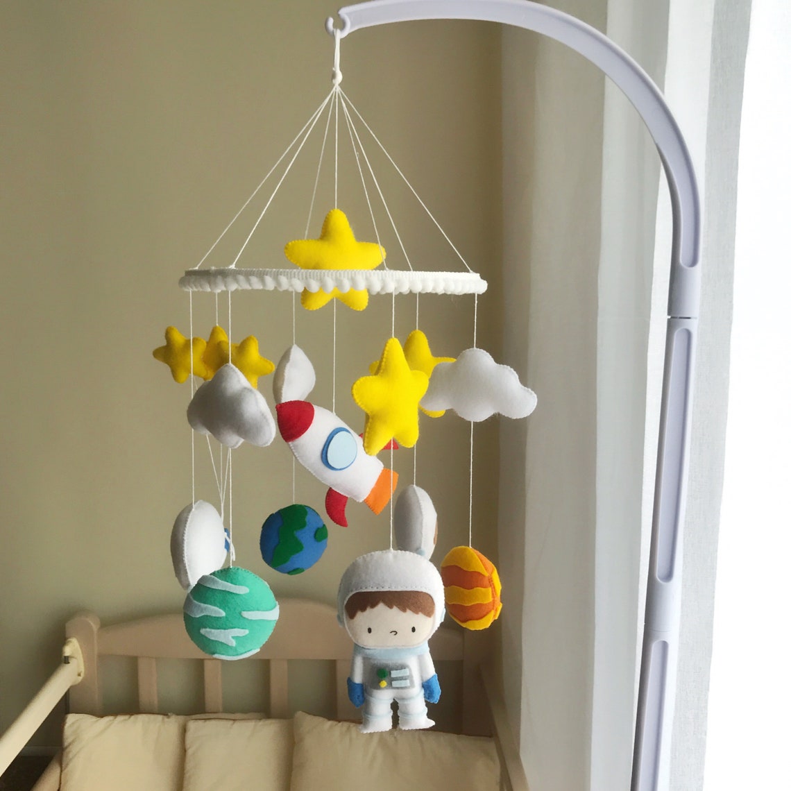 Space baby crib mobile with astronauts rockets and Etsy