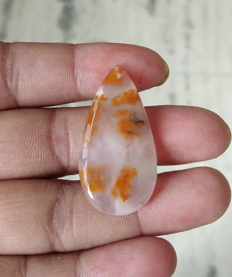 R1242 31X18mm 27.30cts.. Dendritic moss agate cabochons