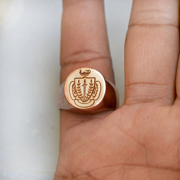 Coat of Arms Ring, Custom Signet Ring, Crest Ring, Price Family Crest Signet 925 Sterling Silver, Yellow Gold , Rose Gold Plated Ring