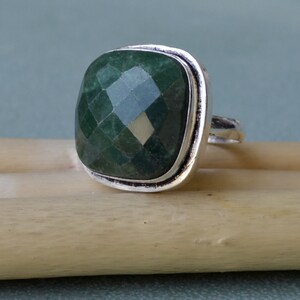 Rich Green Rose Cut Green Emerald Gemstone Ring,  925 Sterling Silver Ring, Emerald Yellow Gold Plated, Rose Gold Plated Ring Jewelry