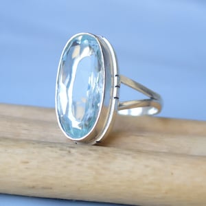 Plata de ley 925 con topacio blanco de talla ovalada, relleno de oro amarillo de 14 qt, joyería de anillo de relleno de oro rosa de 14 qt, anillo de declaración delicado de topacio blanco enorme