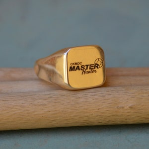 Custom Signet Monogram Personalized Initial Signet Engraved Ring, 925 Sterling Silver, 14K Yellow Gold, Rose Gold Fill Ring Jewelry
