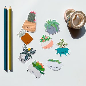 Indoor Succulents Sticker Set - Cute Sticker Pack - Vinyl Sticker Pack - Sticker Set