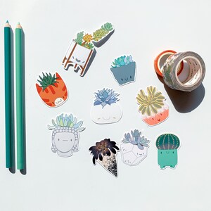 Outdoor Succulents Sticker Set - Cute Sticker Pack - Vinyl Sticker Pack - Sticker Set