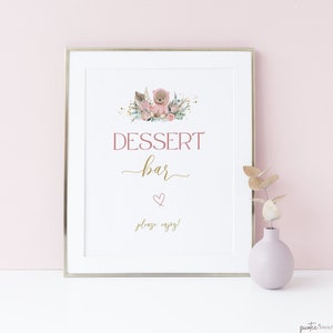 Baby Shower Dessert Bar Sign, Editable Dessert Table Sign, Boho Baby Shower Girl, Pink Teddy Bear, Printable Sweets, Bearly Wait, Corjl PP53