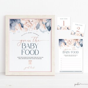 Guess The Baby Food Mess Baby Shower Game, Tasting Game, Food Guessing Game, Gender Neutral, Pink Blue, Instant Download, Corjl PP40