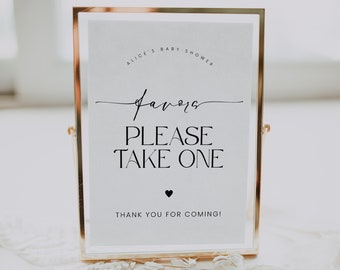 Baby Shower Favor Sign, Printable Favor Sign Baby Shower, Minimalist Baby Shower Decor, Gender Neutral Shower, Instant Download, Corjl PP50