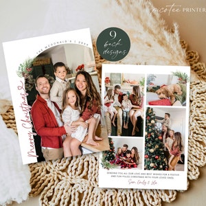 Modern Arch Christmas Card Photo Printable, Editable Merry Christmas Family Photo Card, Personalized Happy Holidays Card Template Corjl PP78