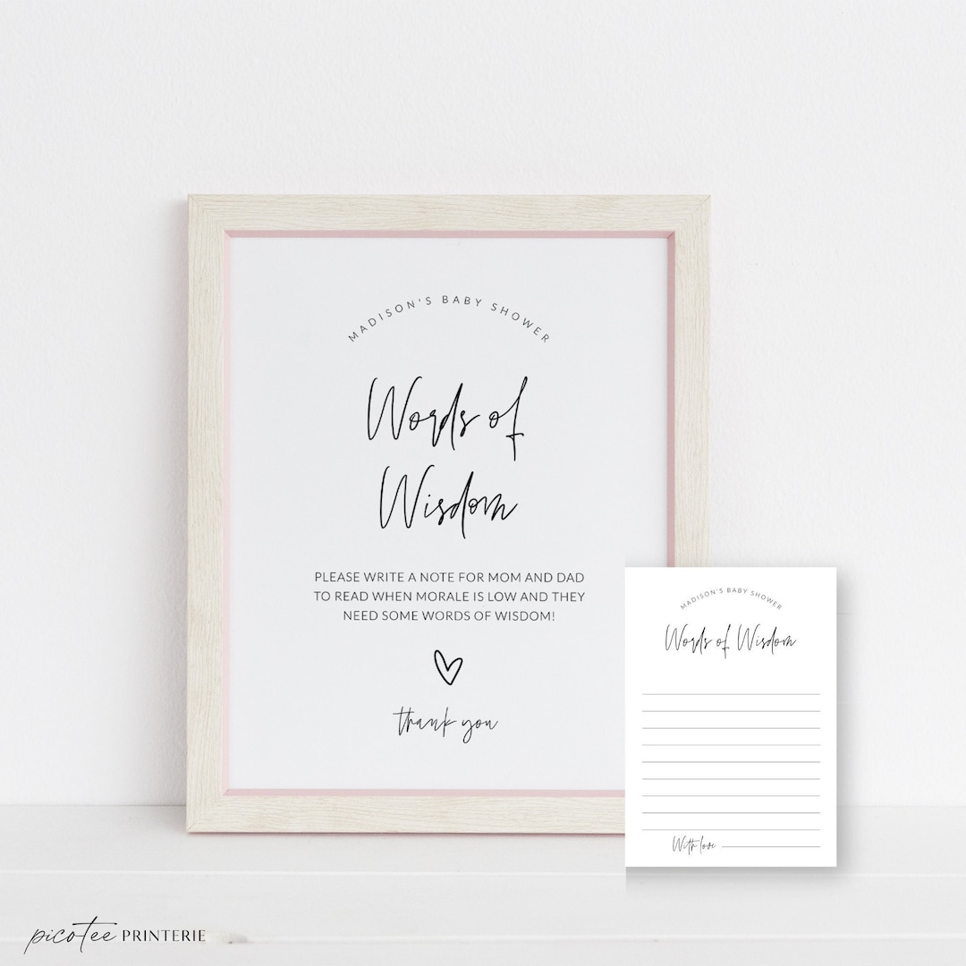 Baby Shower Words Of Wisdom For New Parents Editable Words Of Baby shower words of wisdom for new parents editable words of