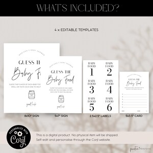 Guess the Baby Food Game Printable, Minimalist Baby Shower Games ...