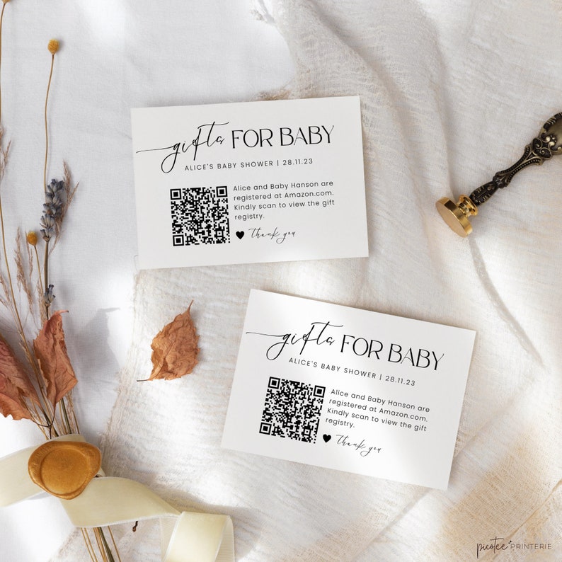 Baby Shower QR Code Gift Registry Card Gift Registry QR Code Etsy India