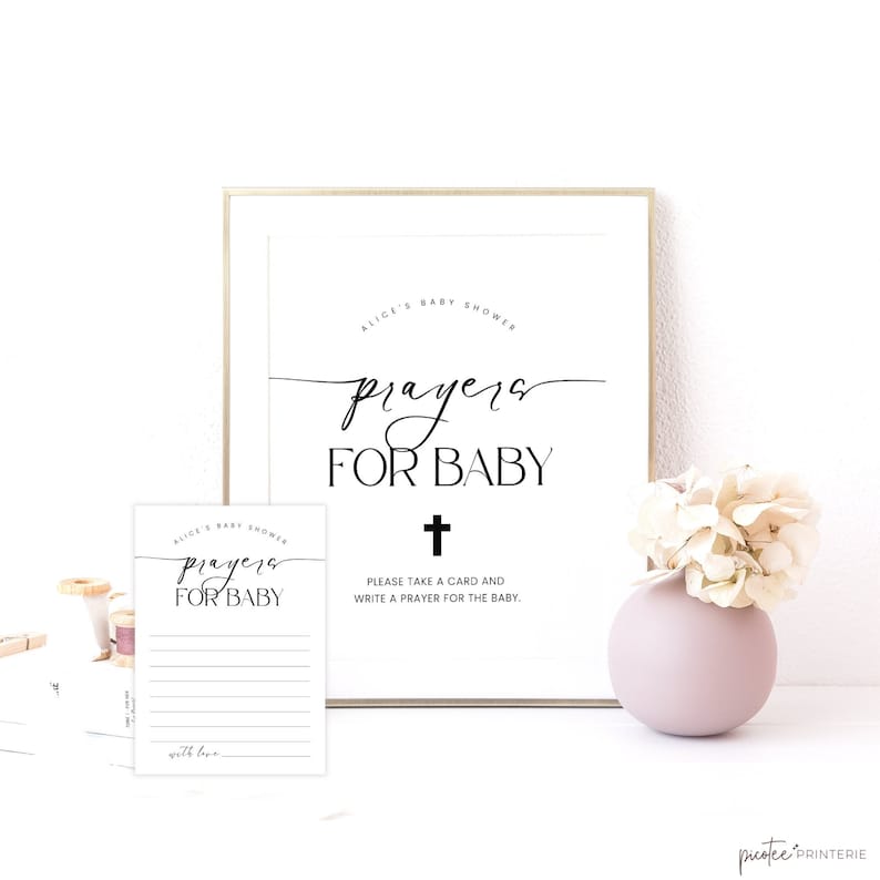 Prayer Cards Baby Shower Prayers for Baby Card Printable Etsy