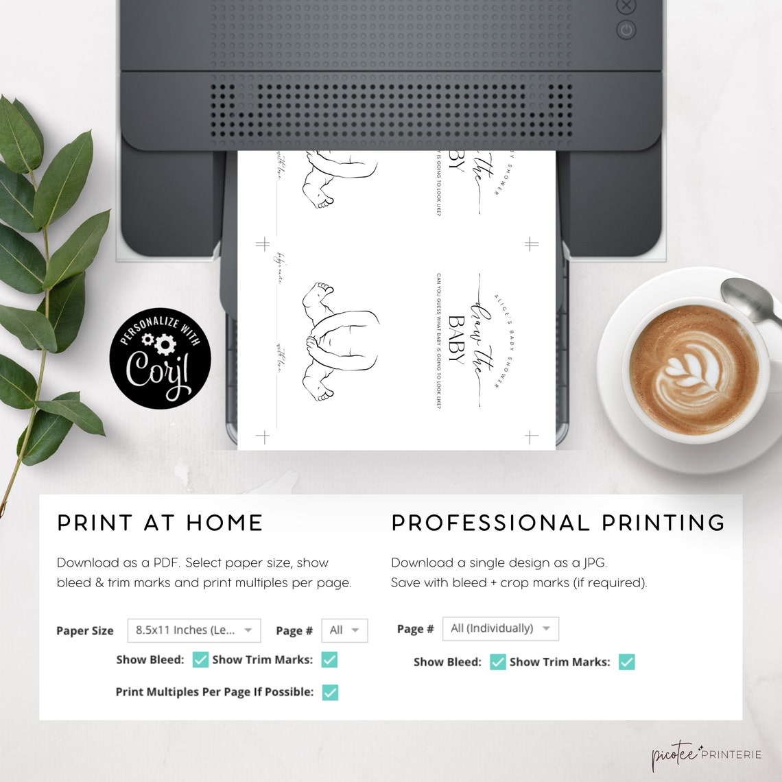 Draw Baby Shower Game Draw the Baby Game Modern Minimalist Etsy Australia