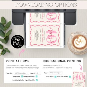 May include: A printable invitation for a 40th birthday party. The invitation features a pink and white color scheme with the number 40 in a pink circle and the text "Laurens 40th Birthday" in a pink script font. The invitation is designed to be printed at home or professionally.