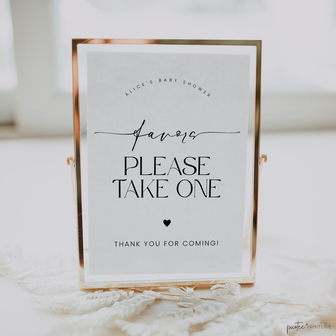 Baby Shower Favor Sign, Printable Favor Sign Baby Shower, Minimalist