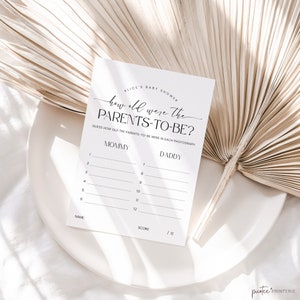 How Old Were The Parents To Be Baby Shower Game, Minimalist, Guess How Old Were They, Gender Neutral Shower, Instant Download, Corjl PP50