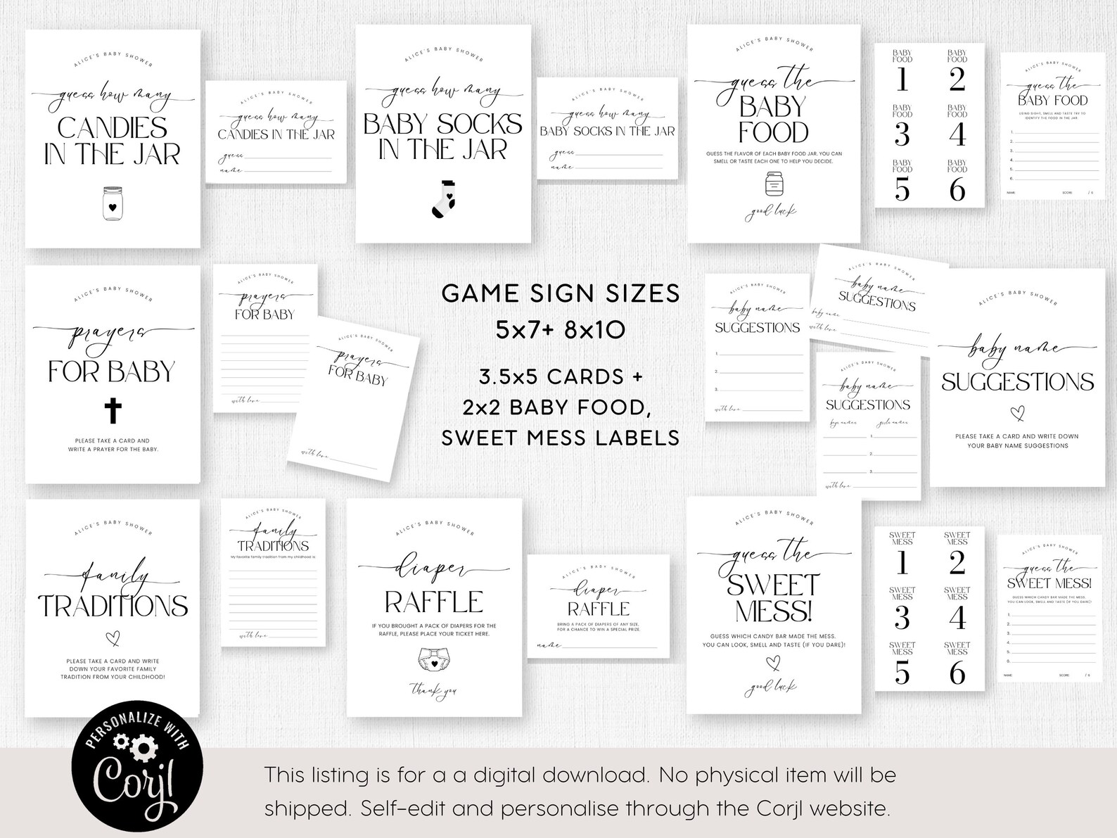 Minimalist Baby Shower Games Printable Baby Shower Games Etsy Australia
