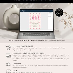 May include: A pink and white digital invitation template for a 40th birthday party. The template features the text "forty" in a pink script font with a heart symbol. The text "Save the Date" is also included, along with the date and time of the event. The template is designed to be personalized with Corjl, an online editing tool.