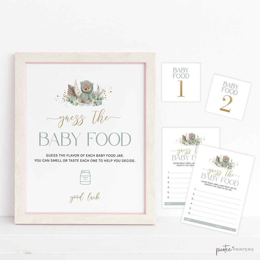 Guess the Baby Food Game, Baby Guessing Game, Baby Food Tasting, Boho ...