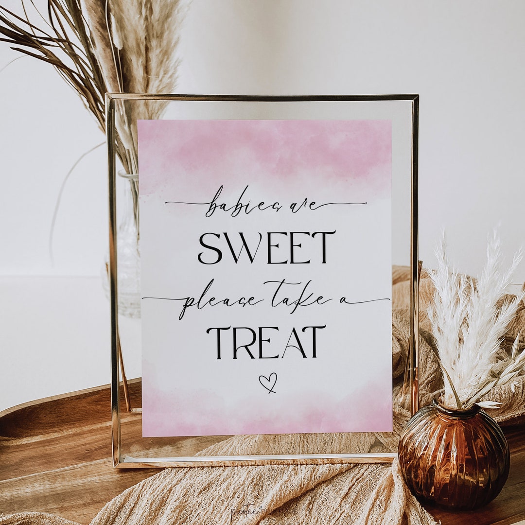 Babies Are Sweet Take A Treat Sign – Wildflower Wooden Sign For Baby Shower, 8x11 Inches, Gender Neutral Decor - View #4