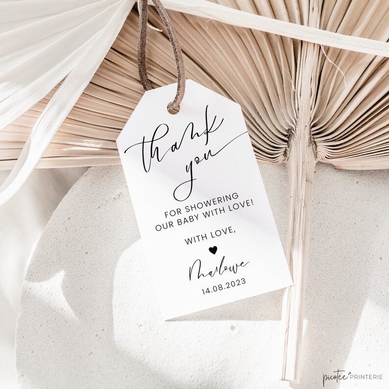 Thank You Tags Baby Shower Baby Shower Favor Tags to Print - Etsy