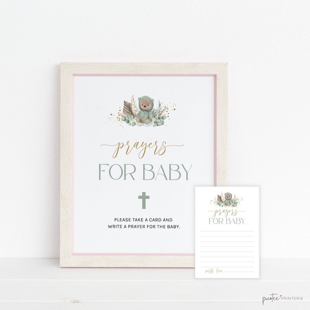 Prayer Cards for Baby Printable, Prayers for Baby, Well Wishes for Baby ...