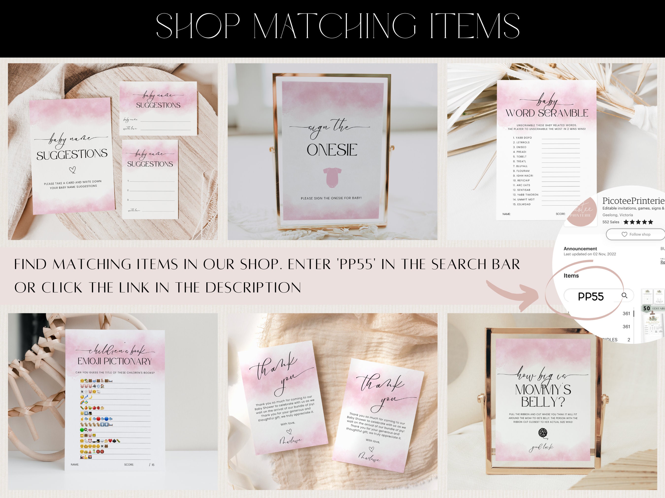 Pink Baby Shower Game Bundle, Printable Baby Shower Games Bundle ...