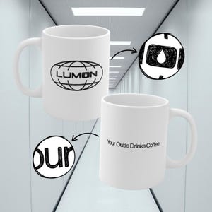 Lumon Mug - Your Outie Drinks Coffee - Severance TV Show, Badly Drawn Original Art, Funny Graphic Mug