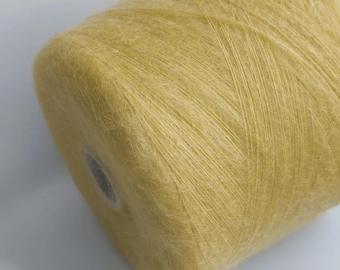 Misted Yellow Kid Mohair Silk Lace Weight Yarn