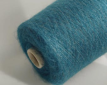Kid Seta-mohairzijdengaren, oceaandiepte blauwgroen, vetergewicht
