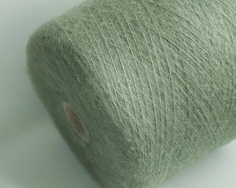 Aspen Green Kid Mohair-zijdengaren, Italiaans kantgewicht