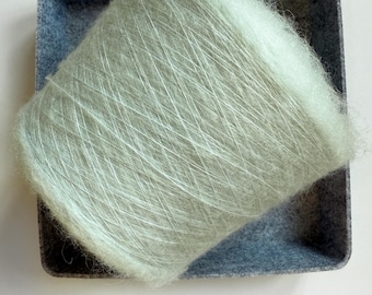 Baby Alpaca Mohair Lace Yarn: Soft Fluffy Italian Knitting, Billowing Sail Color