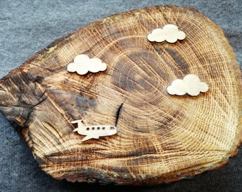 Plane/Travel Art on log slice