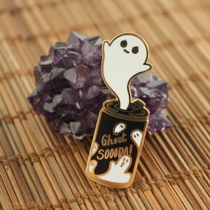 Ghost Soda - Gold Plated Halloween Hard Enamel Pin