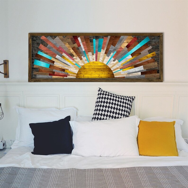 Panoromic Sunrise Wall Art Sunrise Landscapes Rustic Wood Etsy