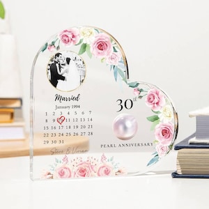 Personalized 30th Anniversary Plaque, 30 Years Wedding Plaque Gift, Thirty Anniversary Gift, Pearl Anniversary Gift For Parents Husband Wife