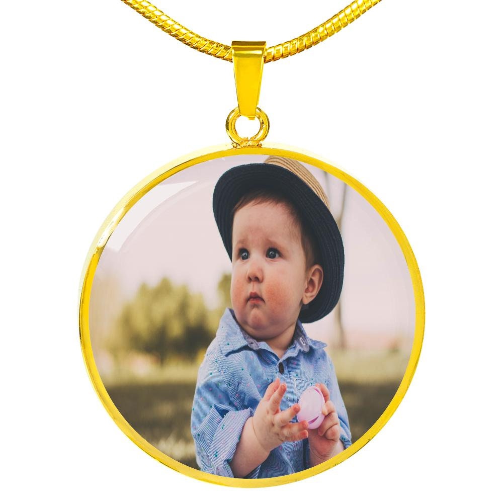 Custom Photo Necklace Personalized Photo Circle Necklace Etsy