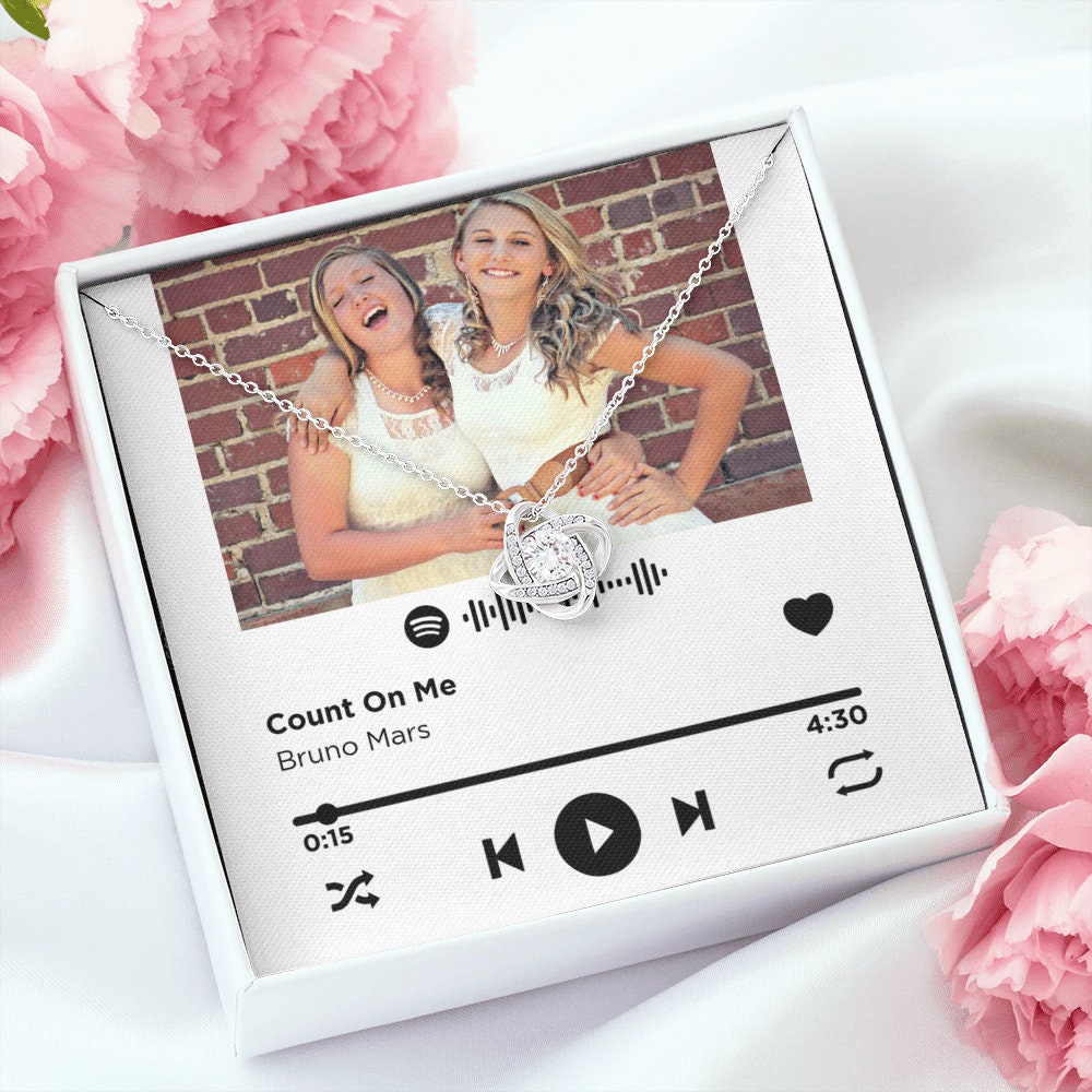 Best Friend Gift, Custom Spotify Song Gift, Spotify Soundtrack Necklace