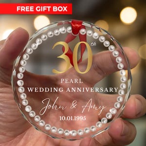 Personalized 30th Anniversary Ornament, 30 Years Wedding Gift, Thirty Anniversary Gift, Pearl Anniversary Gift For Parents Husband Wife