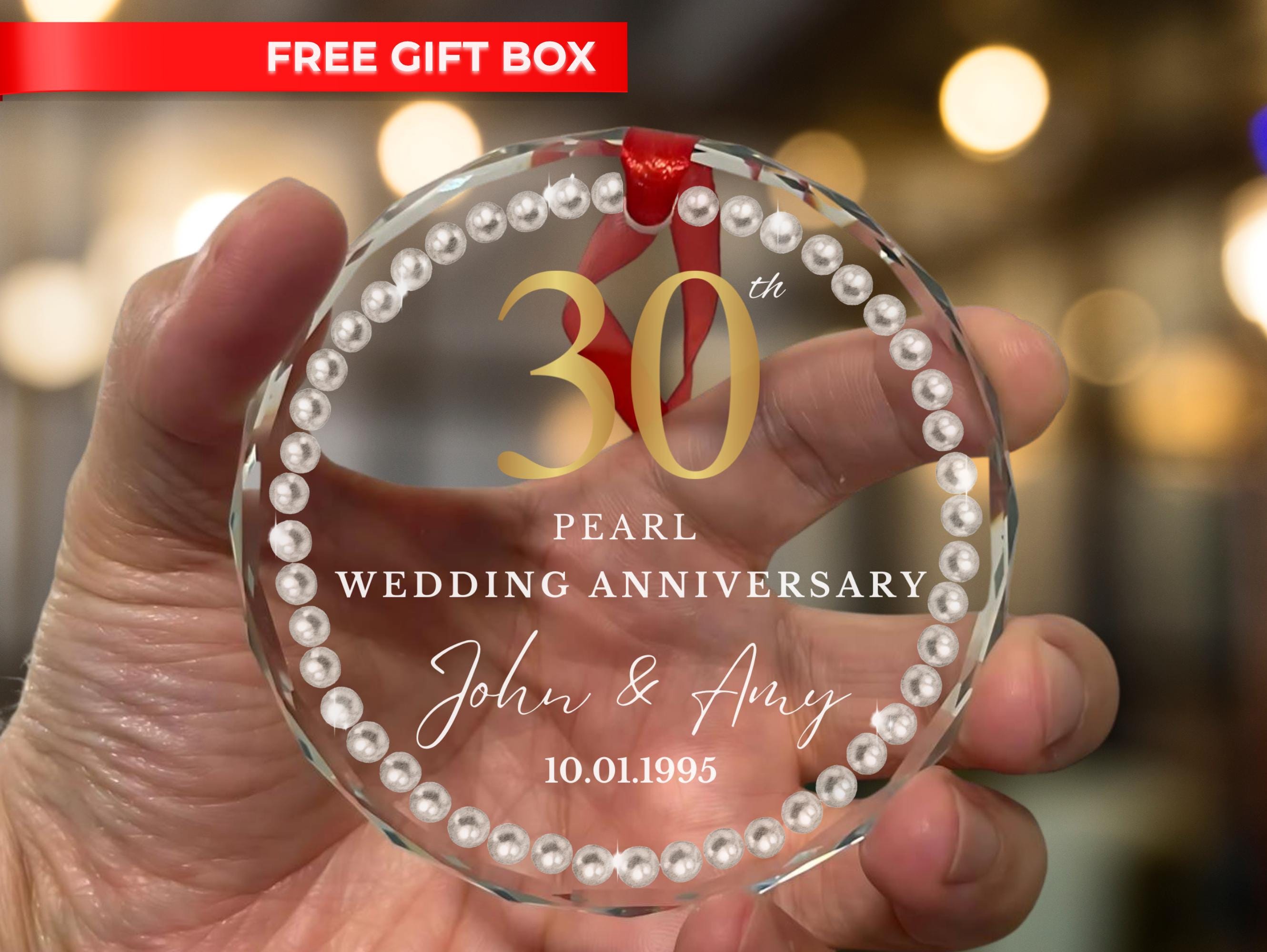 Personalized 30th Anniversary Ornament, 30 Years Wedding Gift, Thirty Anniversary Gift, Pearl Anniversary Gift For Parents Husband Wife