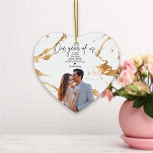 Personalized 1st Wedding Anniversary Ornament, One Year Annivesary Gifts, First Aniversary Gift, Paper Anniversary Gift For Husband Wife