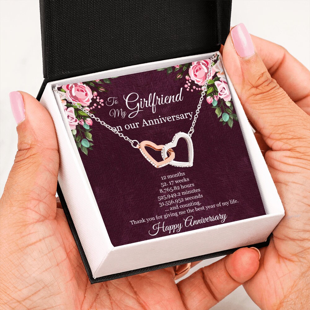 1st Year Anniversary Gift for Girlfriend, Girlfriend Anniversary Necklace, First Year